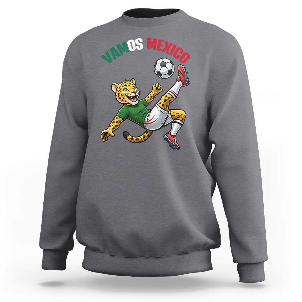 Vamos Mexico Fierce Leopard Soccer 2026 Sweatshirt Mexican Fan Gift