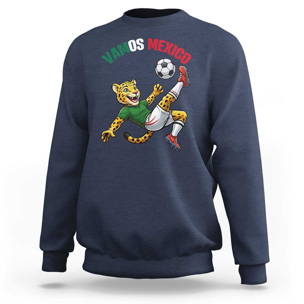 Vamos Mexico Fierce Leopard Soccer 2026 Sweatshirt Mexican Fan Gift