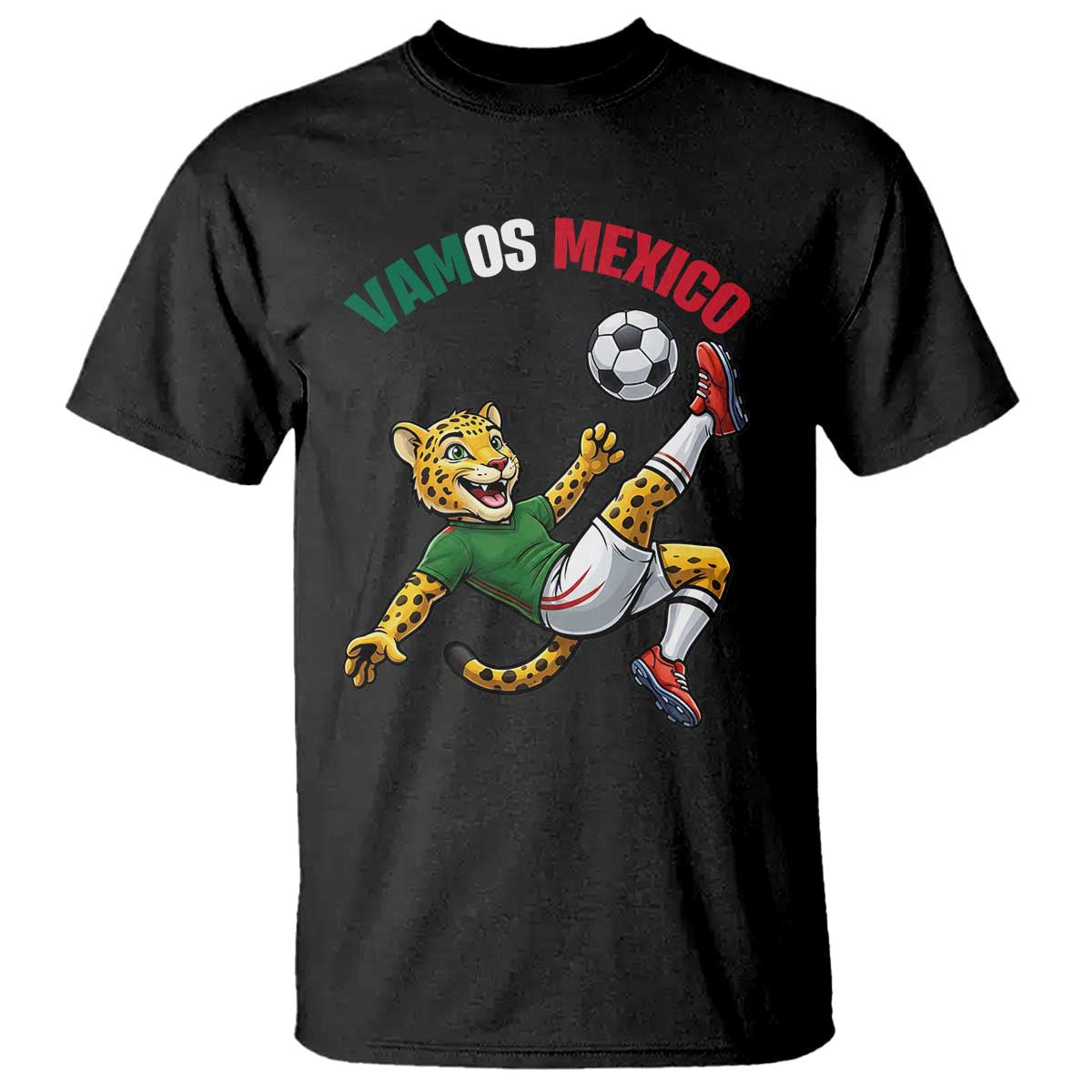 Vamos Mexico Fierce Leopard Soccer 2026 T Shirt Mexican Fan Gift