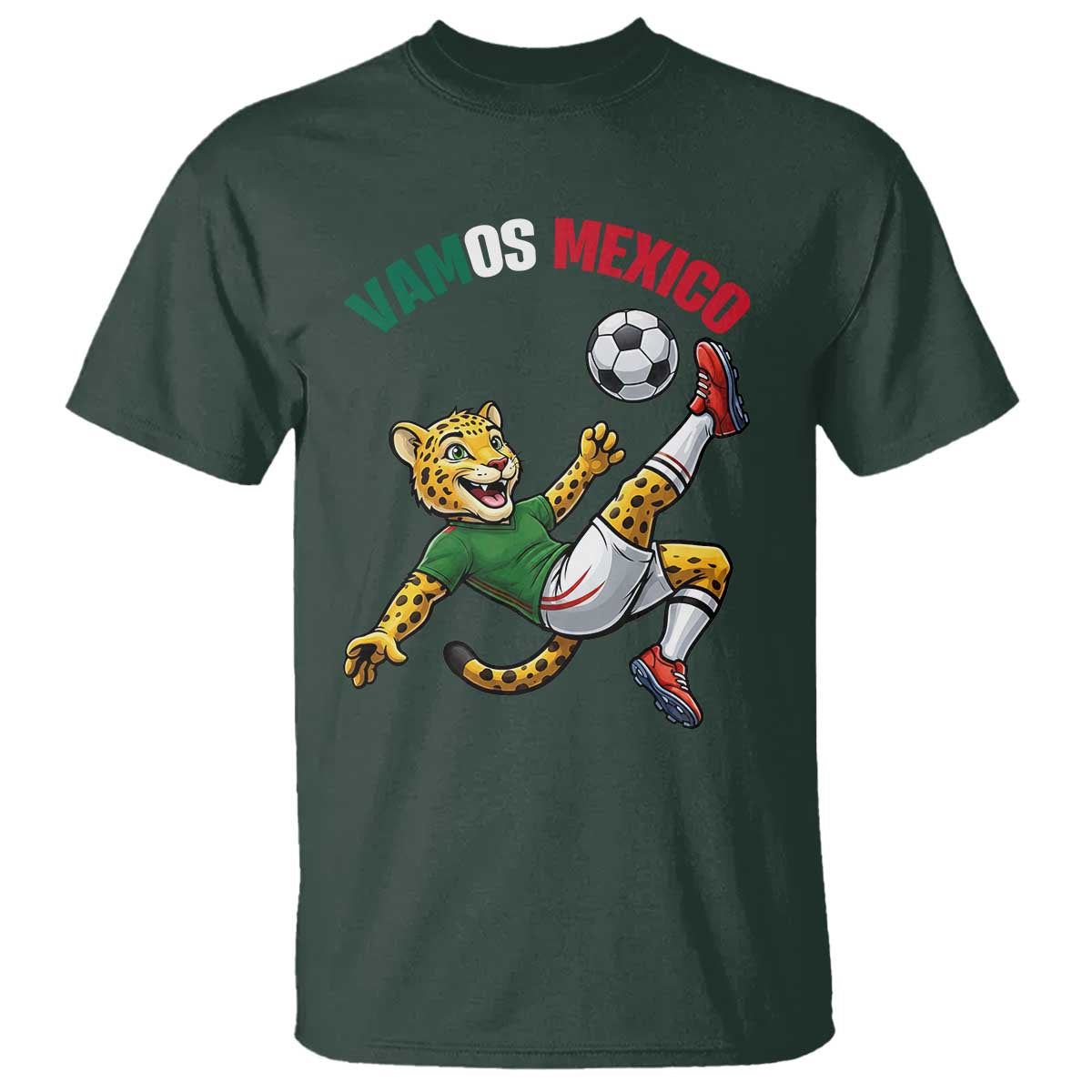 Vamos Mexico Fierce Leopard Soccer 2026 T Shirt Mexican Fan Gift