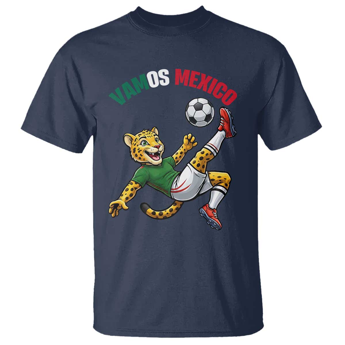 Vamos Mexico Fierce Leopard Soccer 2026 T Shirt Mexican Fan Gift