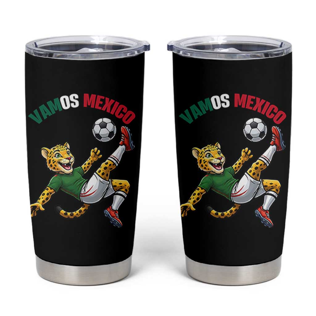 Vamos Mexico Fierce Leopard Soccer 2026 Tumbler Cup Mexican Fan Gift