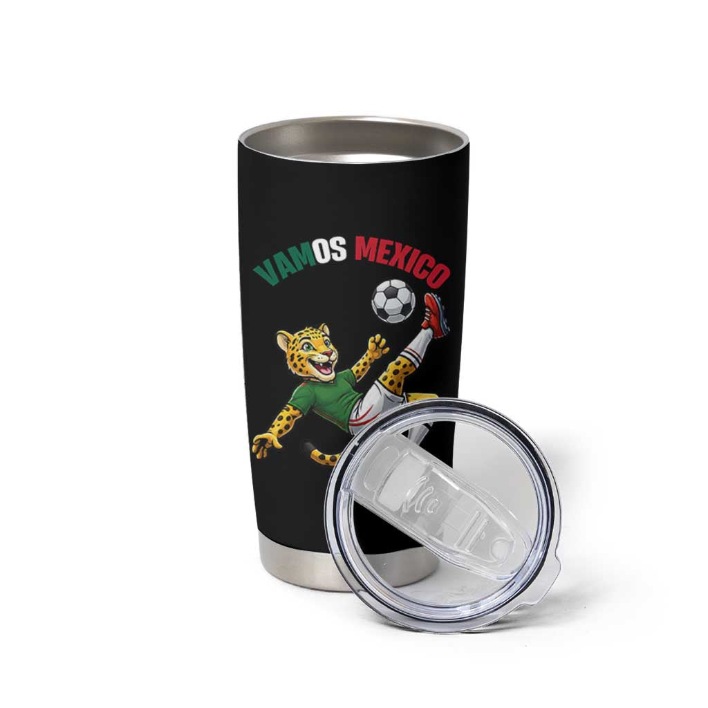 Vamos Mexico Fierce Leopard Soccer 2026 Tumbler Cup Mexican Fan Gift