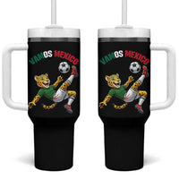 Vamos Mexico Fierce Leopard Soccer 2026 Tumbler With Handle Mexican Fan Gift