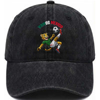 Vamos Mexico Fierce Leopard Soccer 2026 Washed Cotton Baseball Cap Mexican Fan Gift