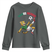 Vamos Mexico Fierce Leopard Soccer 2026 Youth Sweatshirt Mexican Fan Gift