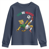 Vamos Mexico Fierce Leopard Soccer 2026 Youth Sweatshirt Mexican Fan Gift