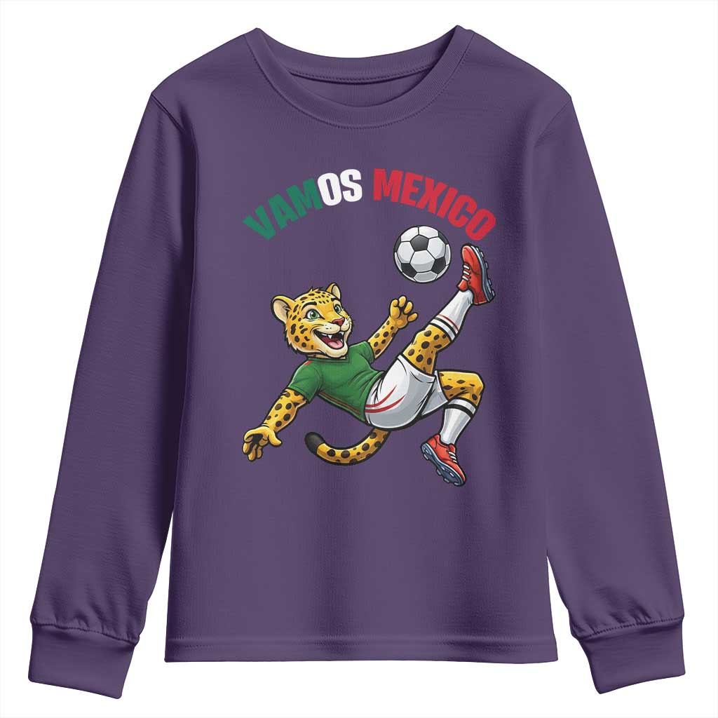 Vamos Mexico Fierce Leopard Soccer 2026 Youth Sweatshirt Mexican Fan Gift