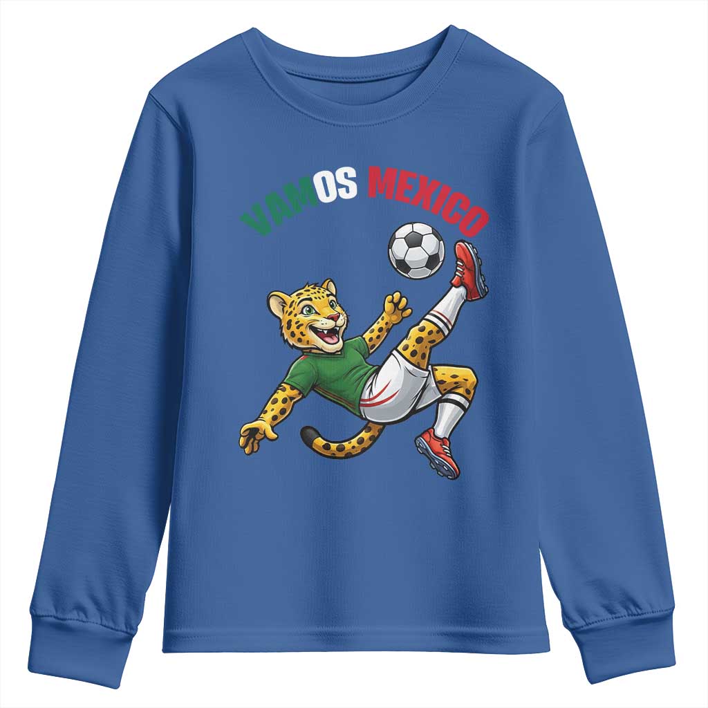 Vamos Mexico Fierce Leopard Soccer 2026 Youth Sweatshirt Mexican Fan Gift
