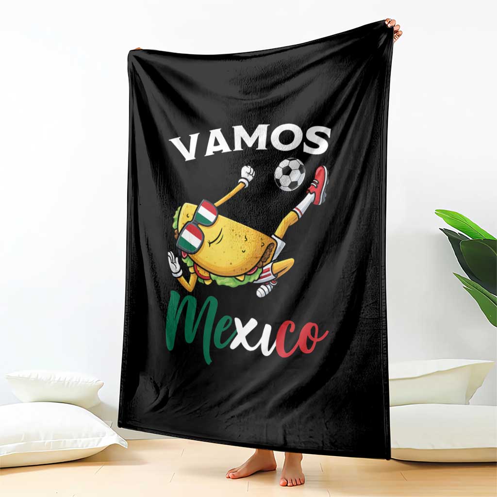 Vamos Mexico Taco Playing Soccer Throw Blanket Mexican Fan Gift