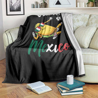 Vamos Mexico Taco Playing Soccer Throw Blanket Mexican Fan Gift