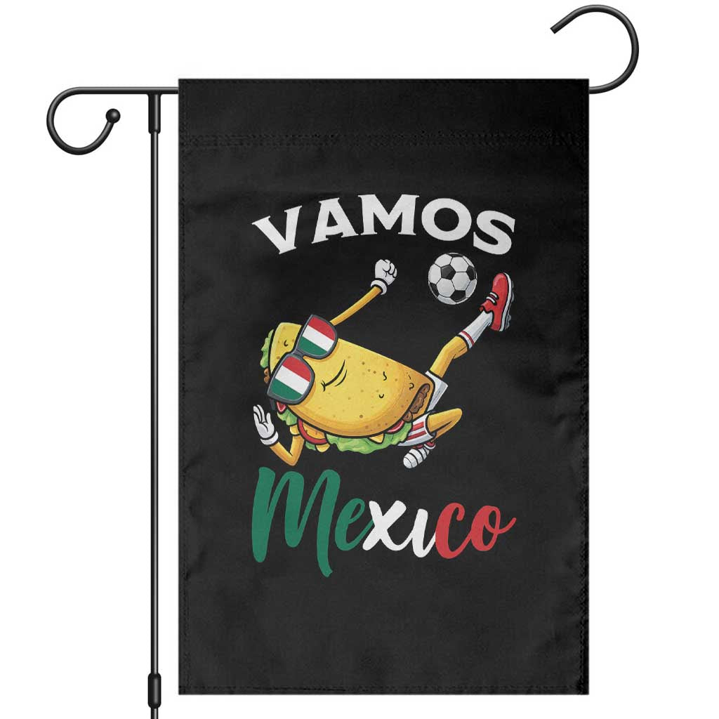 Vamos Mexico Taco Playing Soccer Garden Flag Mexican Fan Gift