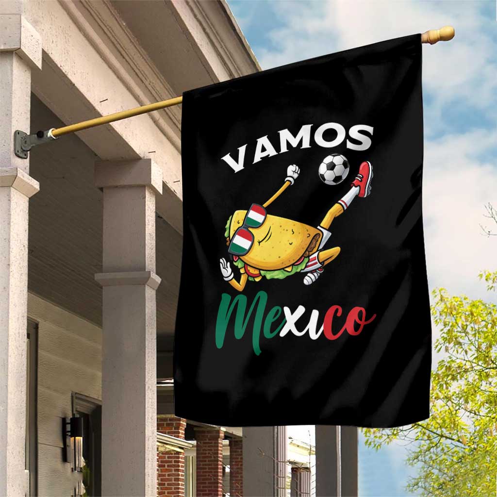 Vamos Mexico Taco Playing Soccer Garden Flag Mexican Fan Gift