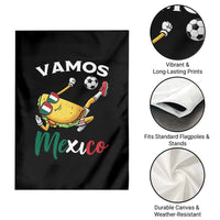 Vamos Mexico Taco Playing Soccer Garden Flag Mexican Fan Gift
