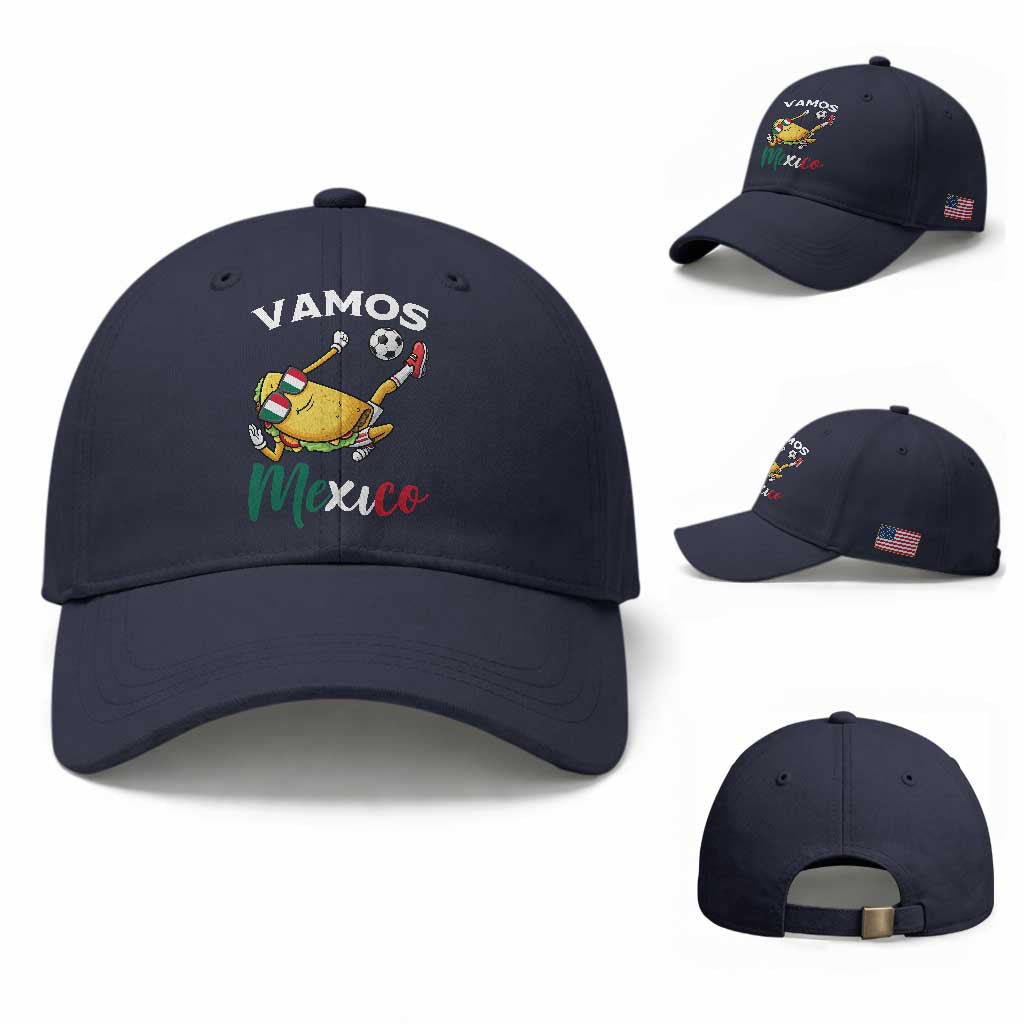 Vamos Mexico Taco Playing Soccer Baseball Cap Mexican Fan Gift