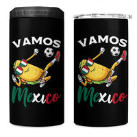 Vamos Mexico Taco Playing Soccer 4 in 1 Can Cooler Tumbler Mexican Fan Gift