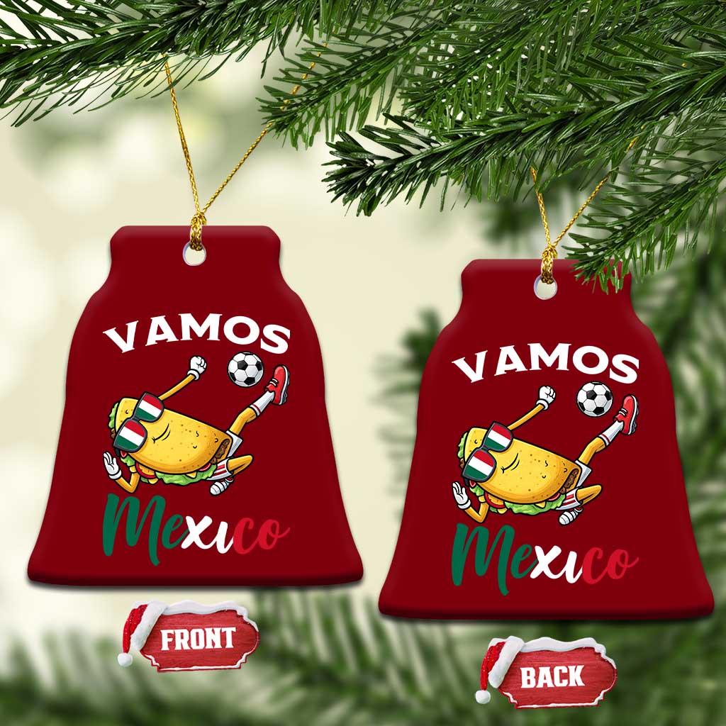 Vamos Mexico Taco Playing Soccer Ceramic Ornament Mexican Fan Gift