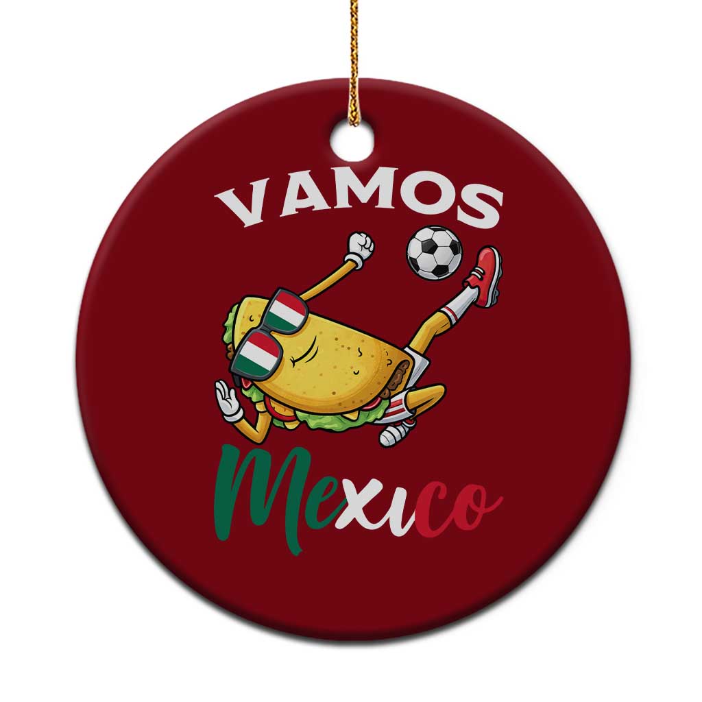 Vamos Mexico Taco Playing Soccer Ceramic Ornament Mexican Fan Gift