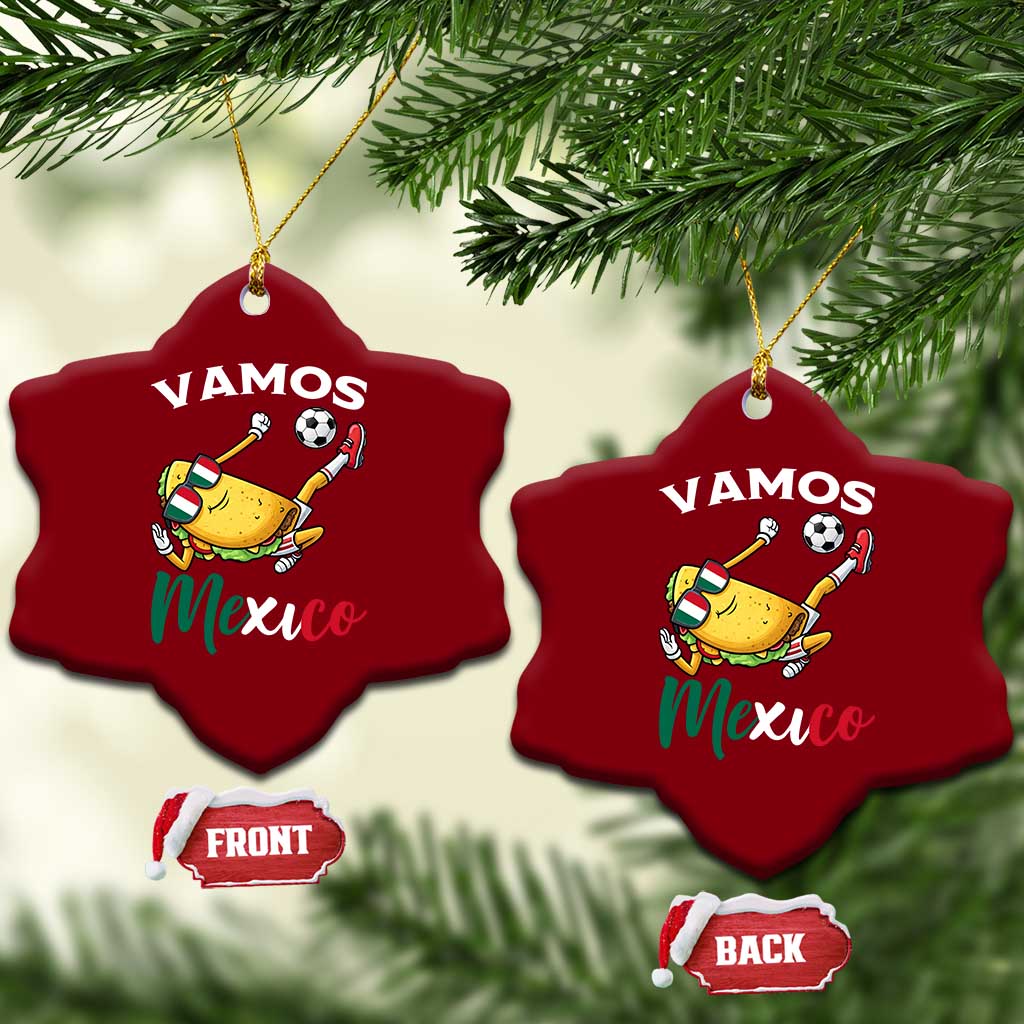 Vamos Mexico Taco Playing Soccer Ceramic Ornament Mexican Fan Gift