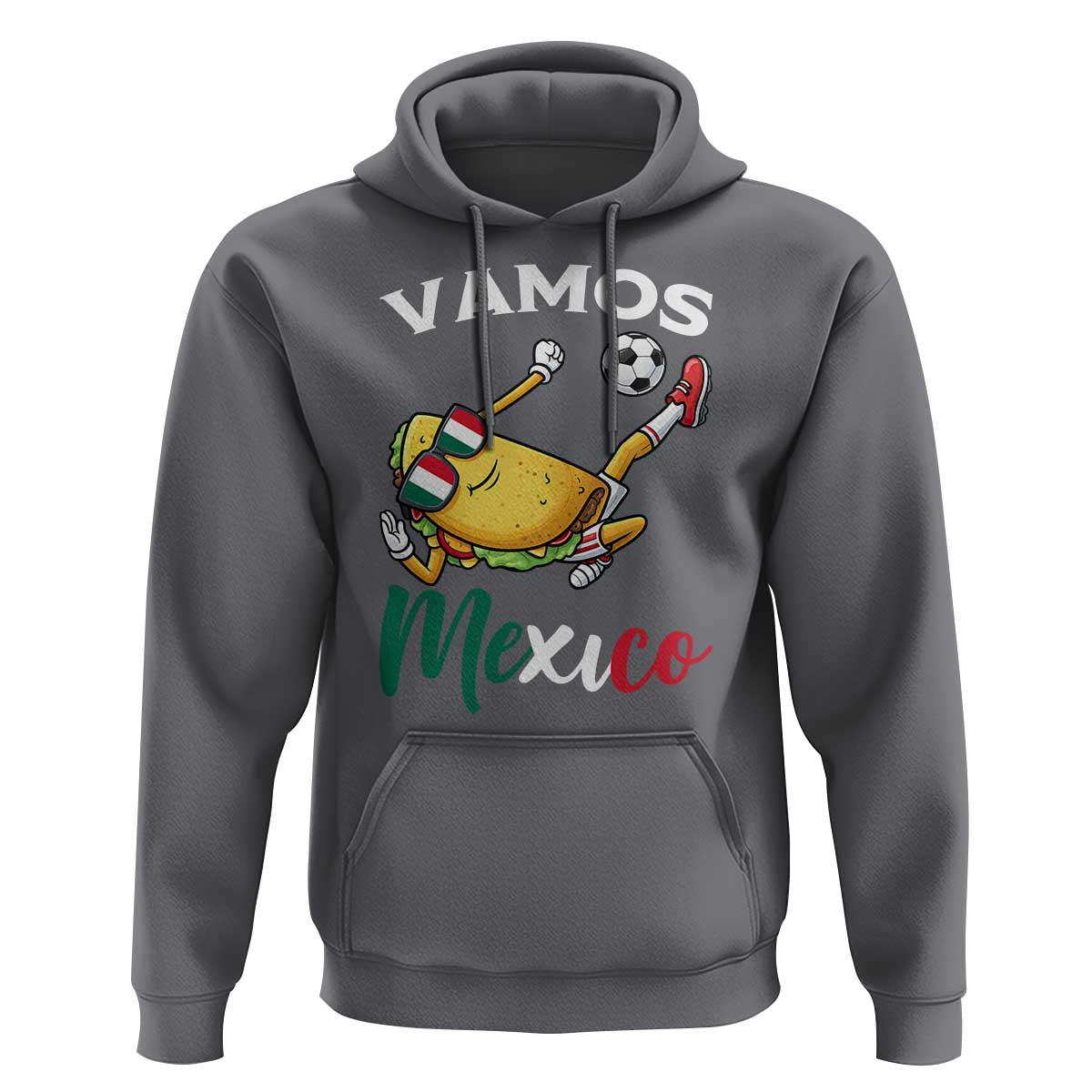 Vamos Mexico Taco Playing Soccer Hoodie Mexican Fan Gift