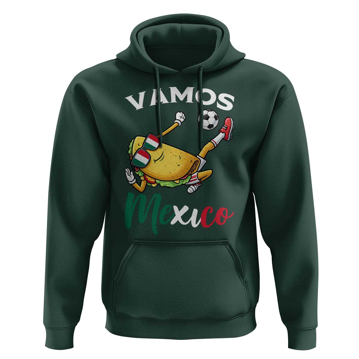 Vamos Mexico Taco Playing Soccer Hoodie Mexican Fan Gift