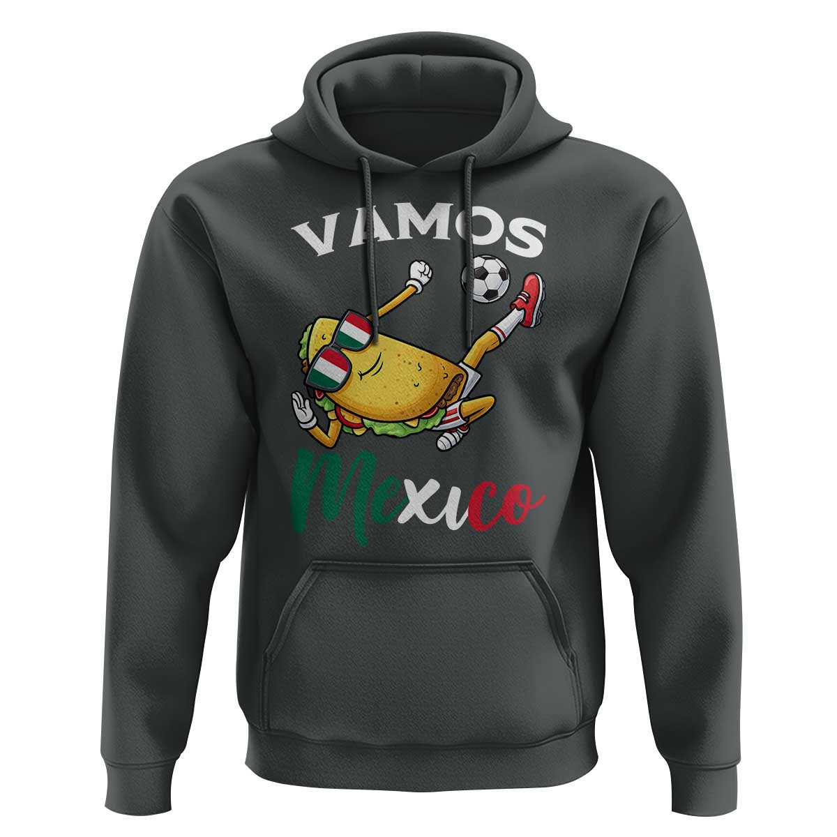 Vamos Mexico Taco Playing Soccer Hoodie Mexican Fan Gift