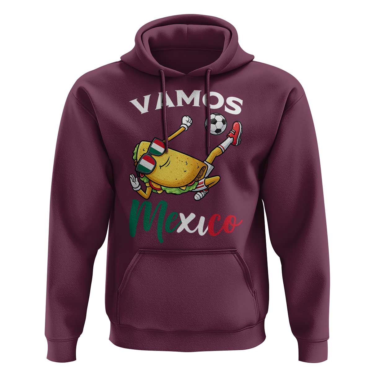 Vamos Mexico Taco Playing Soccer Hoodie Mexican Fan Gift