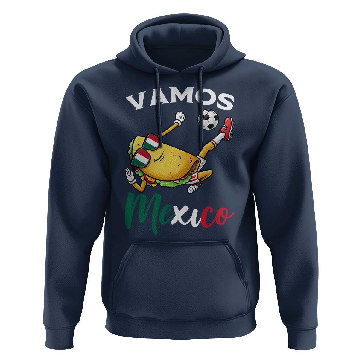 Vamos Mexico Taco Playing Soccer Hoodie Mexican Fan Gift
