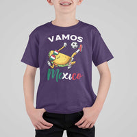 Vamos Mexico Taco Playing Soccer T Shirt For Kid Mexican Fan Gift