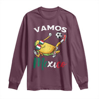 Vamos Mexico Taco Playing Soccer Long Sleeve Shirt Mexican Fan Gift