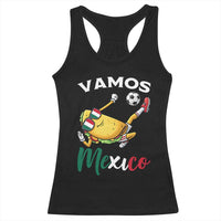 Vamos Mexico Taco Playing Soccer Racerback Tank Top Mexican Fan Gift