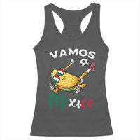 Vamos Mexico Taco Playing Soccer Racerback Tank Top Mexican Fan Gift