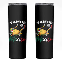Vamos Mexico Taco Playing Soccer Skinny Tumbler Mexican Fan Gift