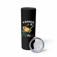 Vamos Mexico Taco Playing Soccer Skinny Tumbler Mexican Fan Gift
