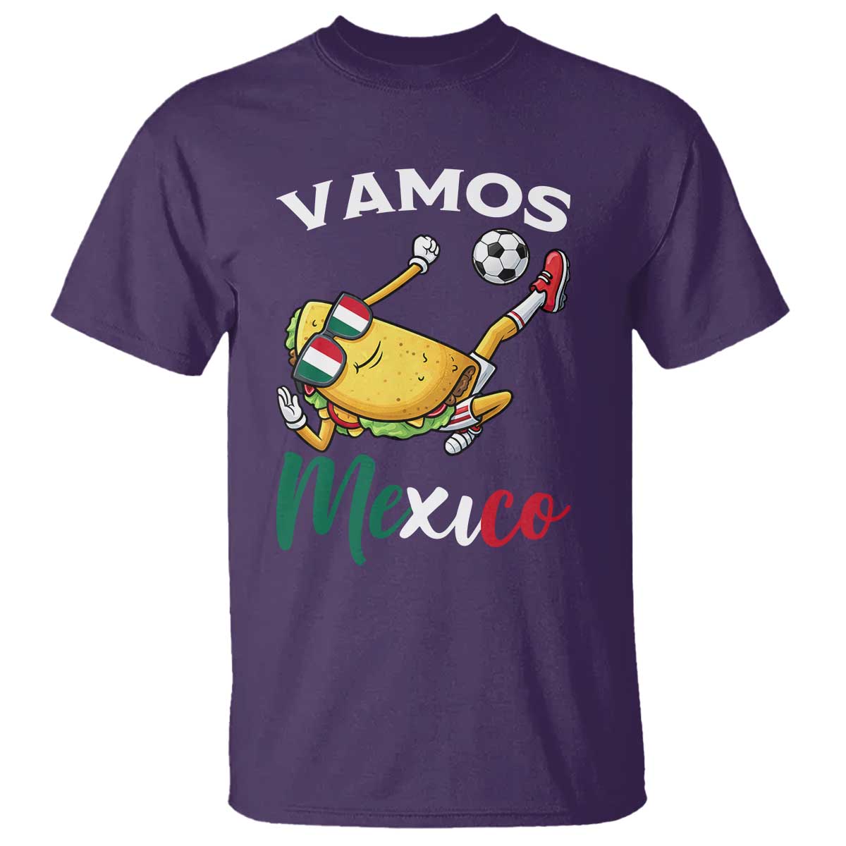 Vamos Mexico Taco Playing Soccer T Shirt Mexican Fan Gift