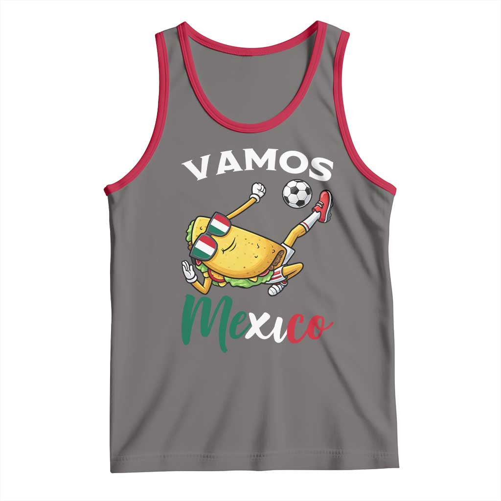 Vamos Mexico Taco Playing Soccer Tank Top Mexican Fan Gift
