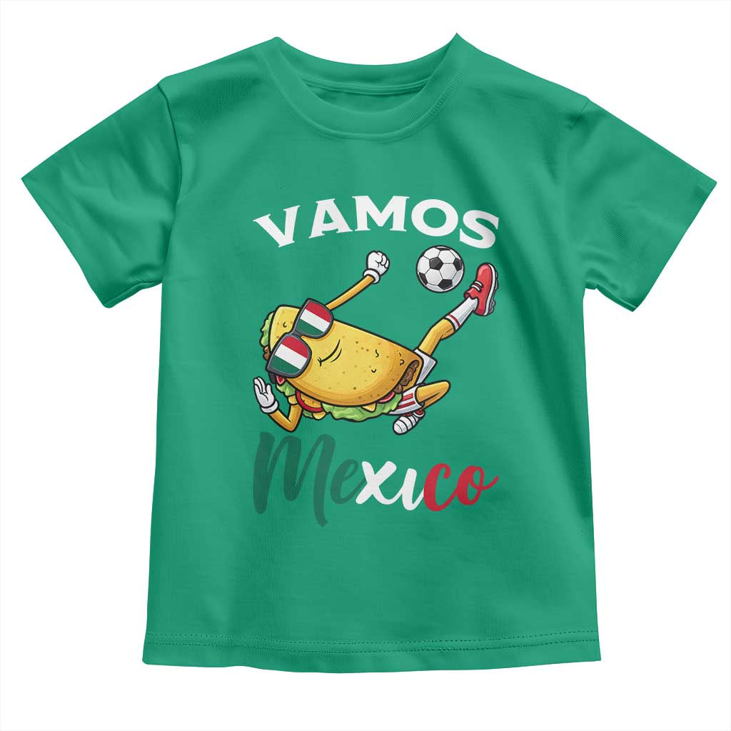 Vamos Mexico Taco Playing Soccer Toddler T Shirt Mexican Fan Gift