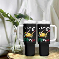 Vamos Mexico Taco Playing Soccer Tumbler With Handle Mexican Fan Gift