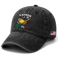 Vamos Mexico Taco Playing Soccer Washed Cotton Baseball Cap Mexican Fan Gift