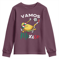 Vamos Mexico Taco Playing Soccer Youth Sweatshirt Mexican Fan Gift