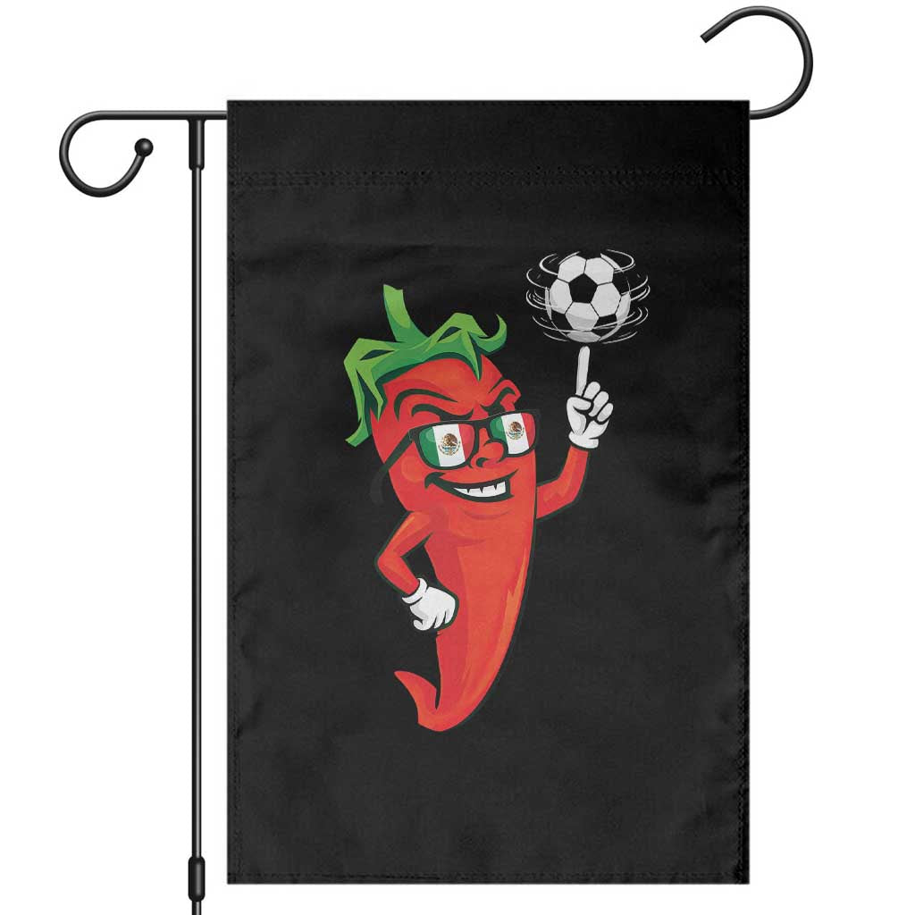 Cool Chili Pepper Soccer Player Garden Flag Mexican Spicy Food Lover