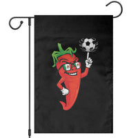 Cool Chili Pepper Soccer Player Garden Flag Mexican Spicy Food Lover