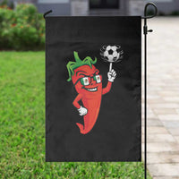 Cool Chili Pepper Soccer Player Garden Flag Mexican Spicy Food Lover