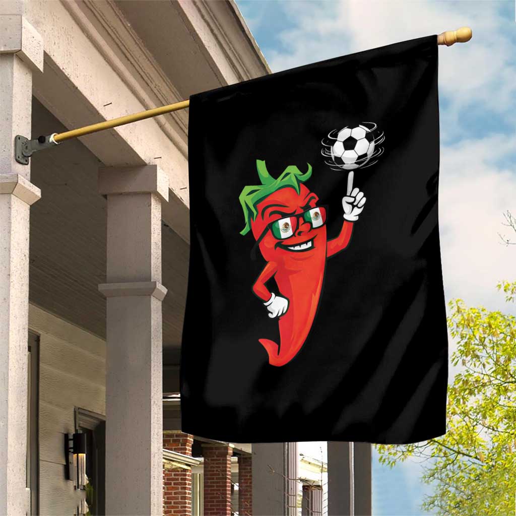 Cool Chili Pepper Soccer Player Garden Flag Mexican Spicy Food Lover