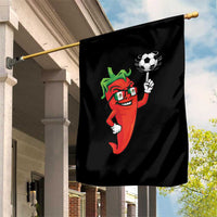 Cool Chili Pepper Soccer Player Garden Flag Mexican Spicy Food Lover