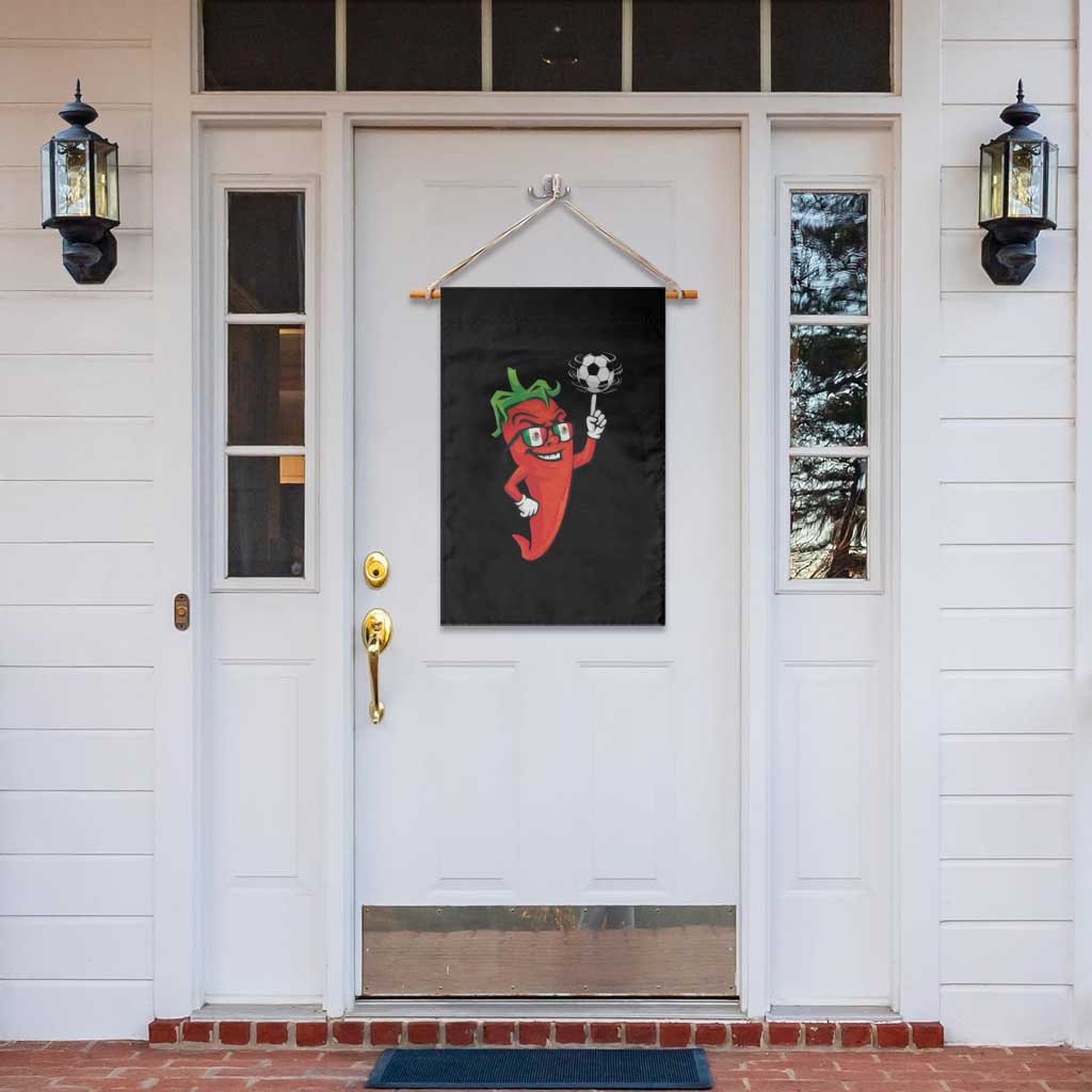 Cool Chili Pepper Soccer Player Garden Flag Mexican Spicy Food Lover