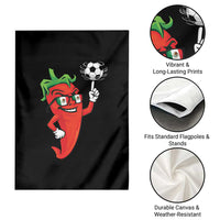 Cool Chili Pepper Soccer Player Garden Flag Mexican Spicy Food Lover