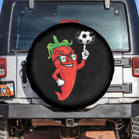 Cool Chili Pepper Soccer Player Spare Tire Cover Mexican Spicy Food Lover
