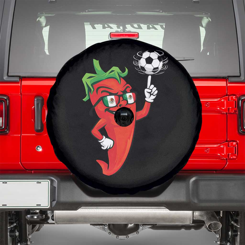 Cool Chili Pepper Soccer Player Spare Tire Cover Mexican Spicy Food Lover