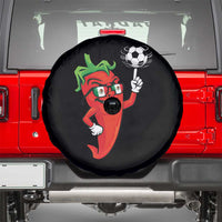 Cool Chili Pepper Soccer Player Spare Tire Cover Mexican Spicy Food Lover